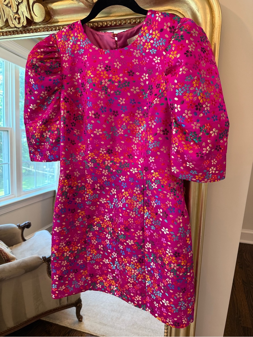 Camila Coelho Hot Pink Multicolor Floral Dress
